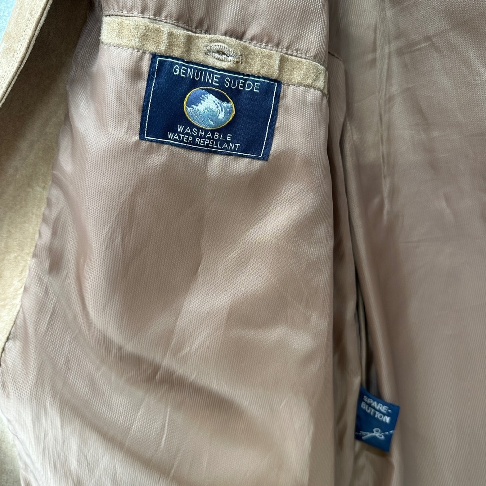 Newport Harbor Mens XXL Tan Brown Genuine Suede Leather Car Coat Jacket Tailored - Picture 5 of 10